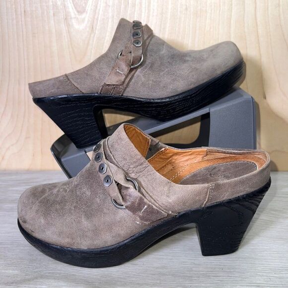 Kravings by KLOG Blondie Brown Leather Clogs Women's 8.5 - Picture 1 of 11